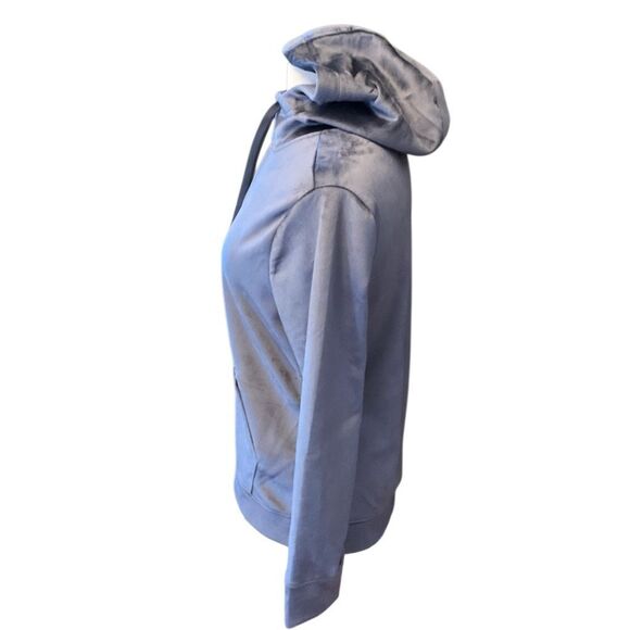 Emily B Velour Zip Up Hoodie. M. Ice Blue. Cozy. Pastelgoth whimsy - Picture 4 of 13